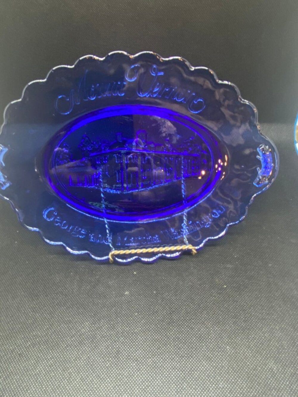 Mt. Vernon Commemorative Oval Plate George Washington Cobalt